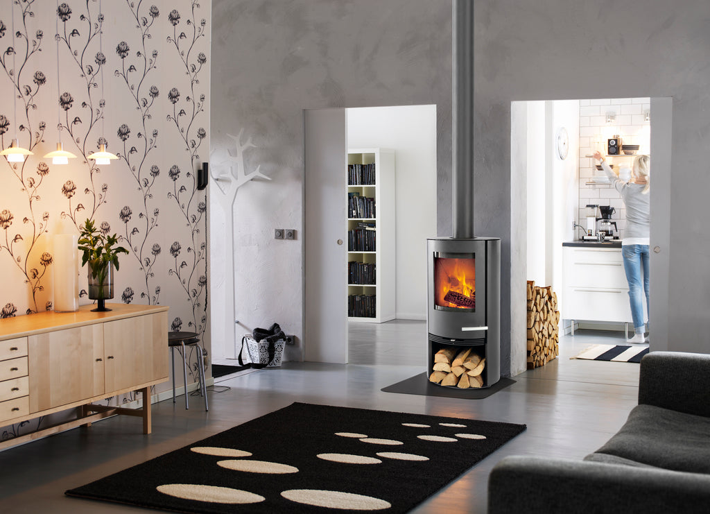 TermaTech TT20R wood burning stove in a contemporary living room